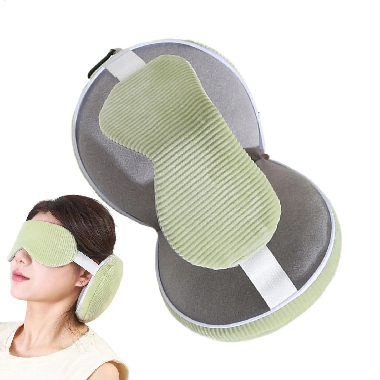 2-in-1 Travel Neck Pillow & Eye Mask – Foldable & Compact
