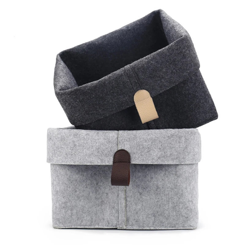 Various Clothes Felt Storage Baskets for Home Bathroom Office Toy Underwear Laundry Bucket Sundries Box for Dormitory Peaceful Pleasures Health and Wellness