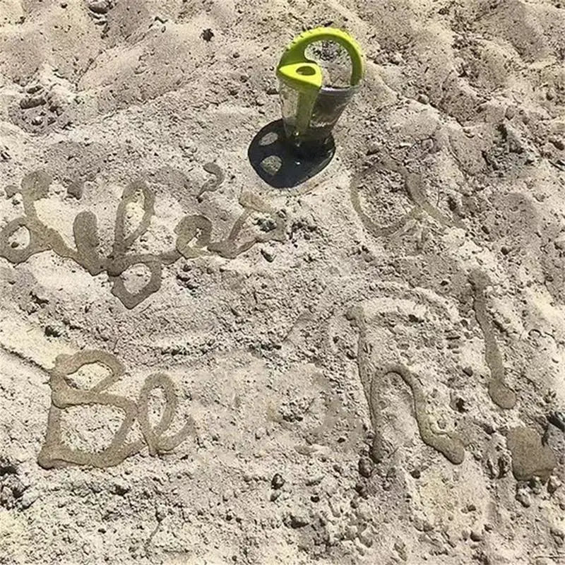 Beach Children Wash Sand Overflow Funnel Outdoor Family SandHopper Creative Beach Pile Sand Spills Out Of A Hand-Held Funnel Peaceful Pleasures Health and Wellness