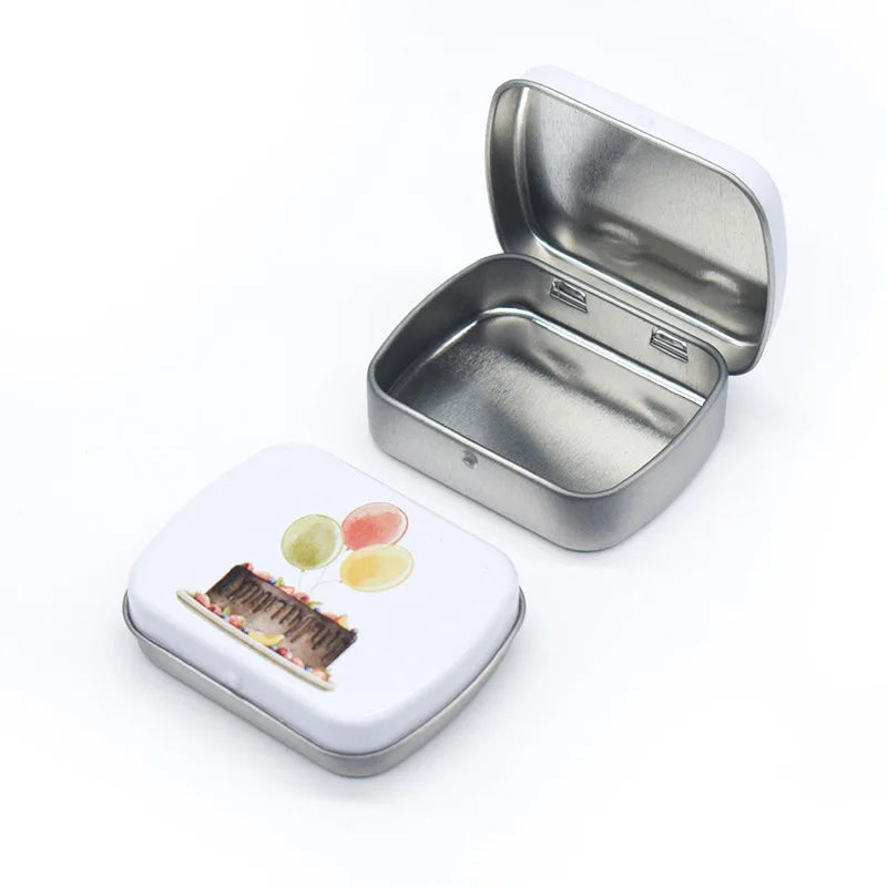 Mini Hinged Metal Tin Box – Flip Lid Storage Case 60x45mm