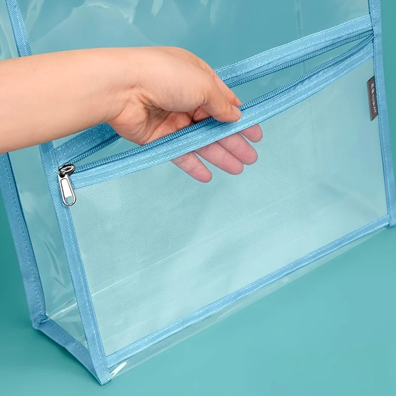 Transparent A4 File Bag Waterproof Zipper Document Organizer