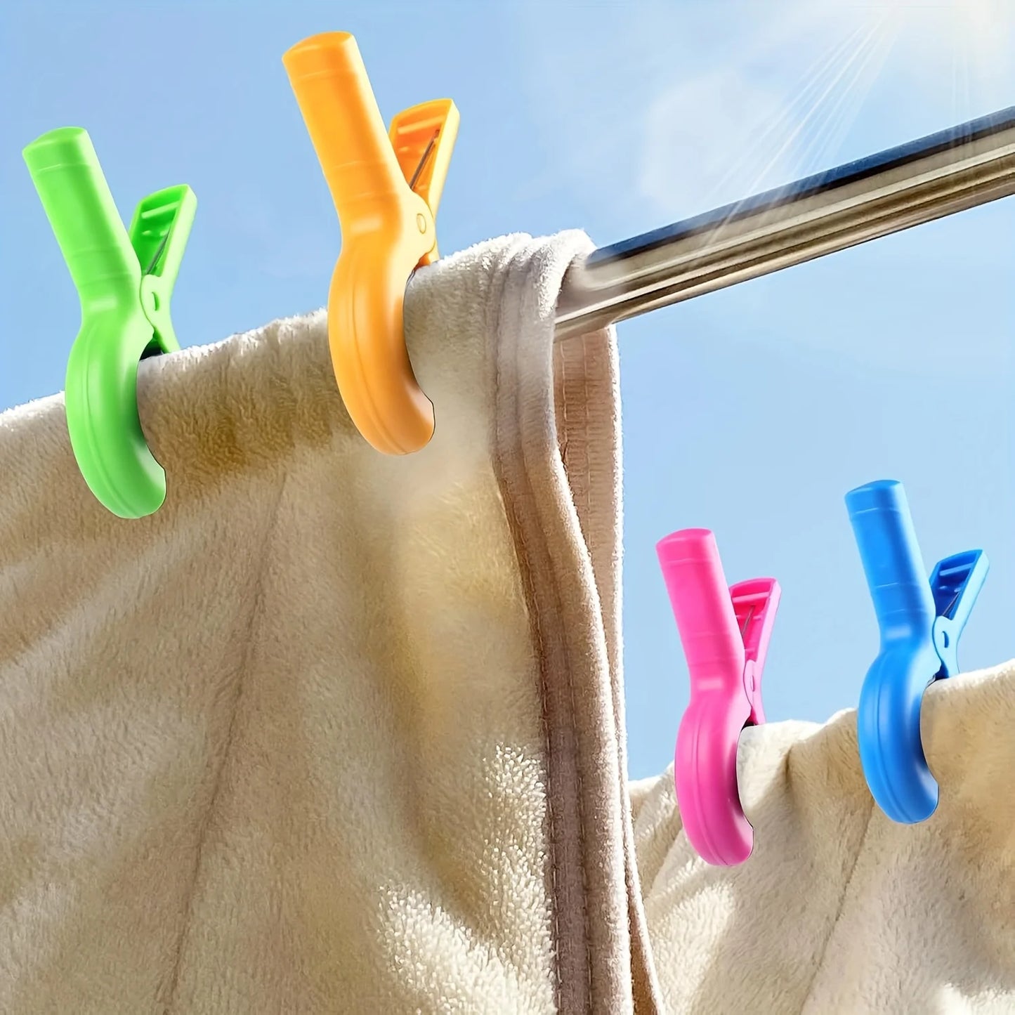 Heavy-Duty Beach Towel Clips for Pool & Cruise Chairs (4/8 Pcs) Beach Chair Clips Peaceful Pleasures Health and Wellness