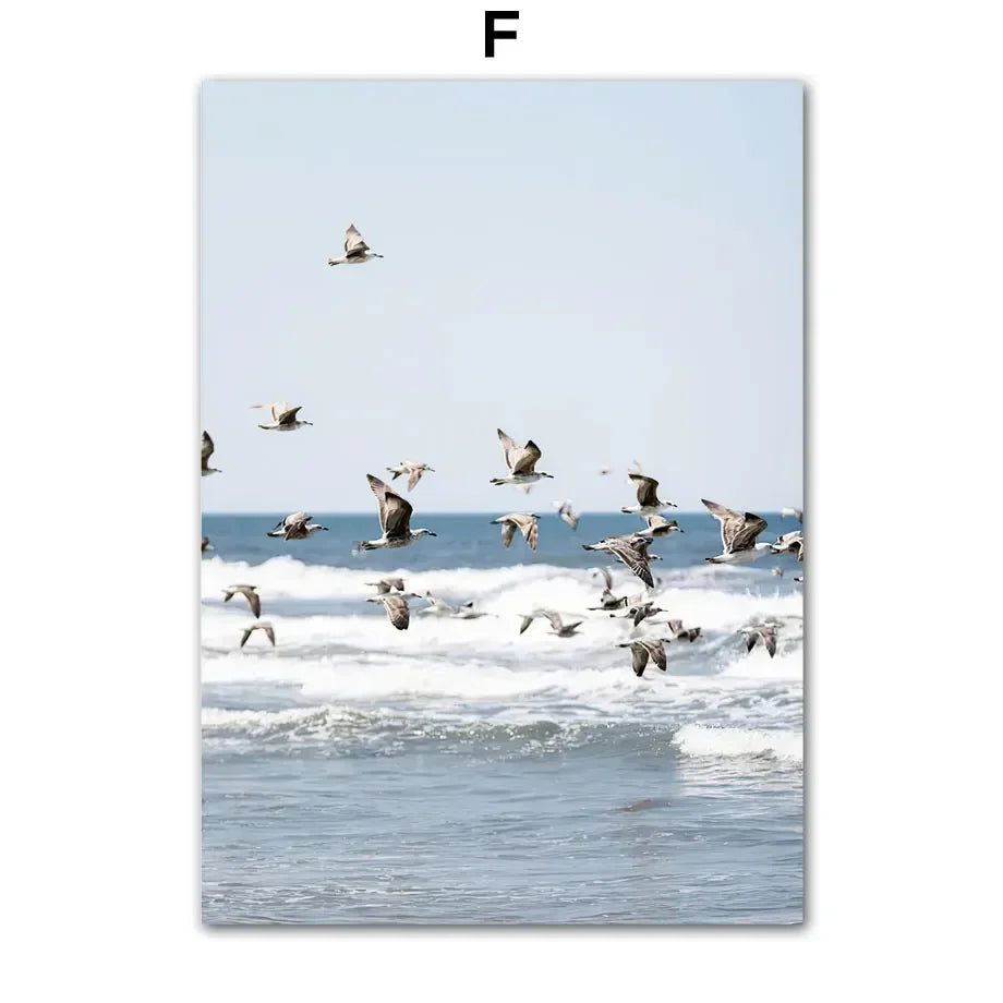 Beach Canvas Wall Art – Waves, Sea Turtles & Coconut Trees Canvas Wall Art Peaceful Pleasures Health and Wellness F 30X40 cm No Framed