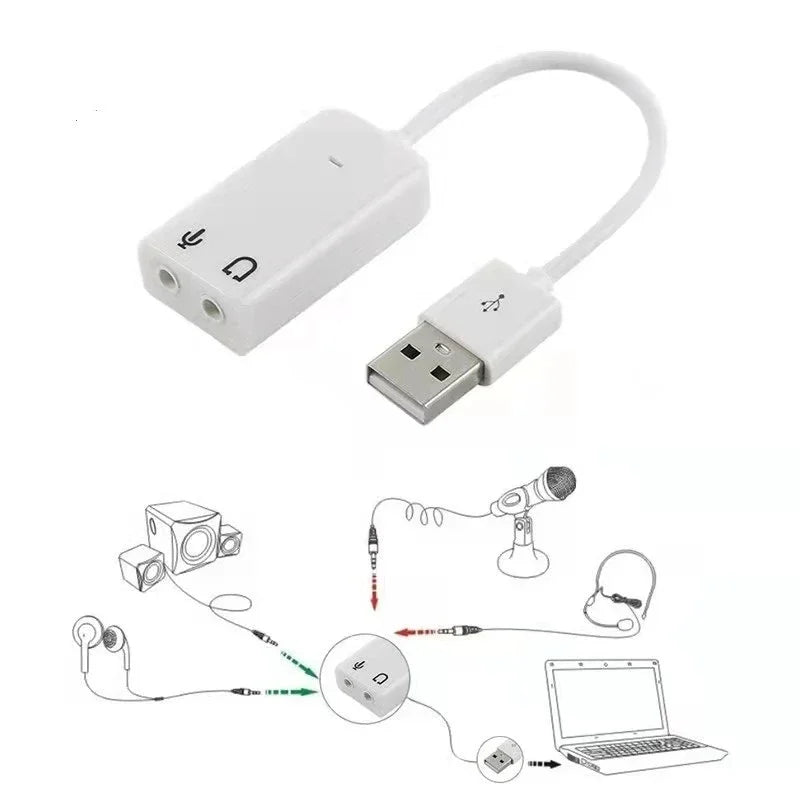 7.1 Channel External USB Sound Card with 3.5mm Jack USB Audio Adapter For Headphone and Microphone Compatible with MacBook Peaceful Pleasures Health and Wellness
