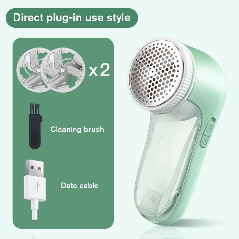 Electric Fabric Shaver & Lint Remover – USB, 2 Heads