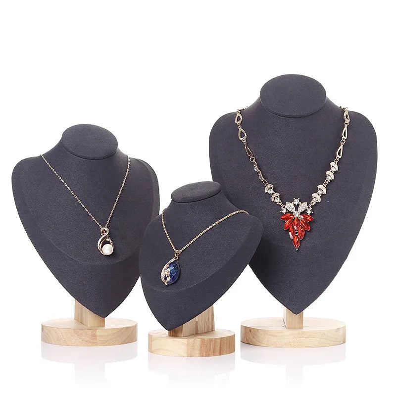 Model Bust Show Exhibitor Velvet Jewelry Display Necklace Pendants Mannequin Jewelry Stand Organizer 3 Colors Peaceful Pleasures Health and Wellness