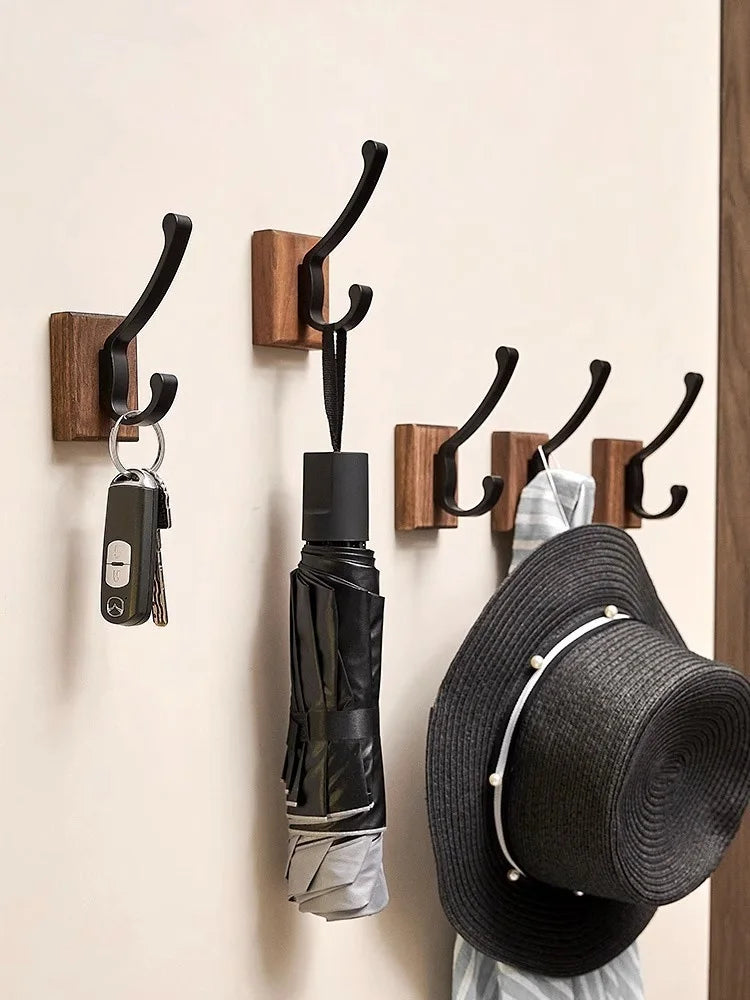 No-Drill Black Aluminum Wall Hook | Towel & Coat Hook