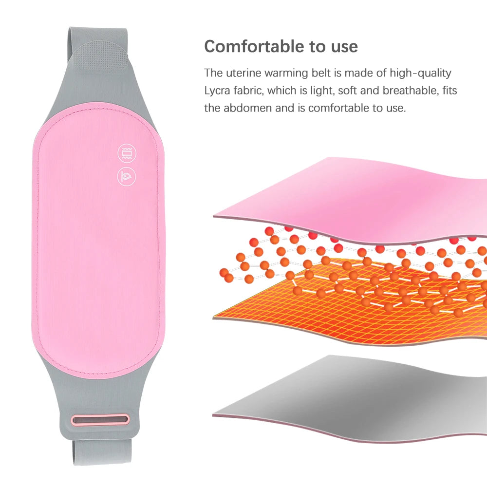 Heating Pad for Menstrual Cramps USB Powerbank Waist Massage Uterus Warm Belt 6 Vibration 3 Constant Temperature Abdomen Warmer Peaceful Pleasures Health and Wellness