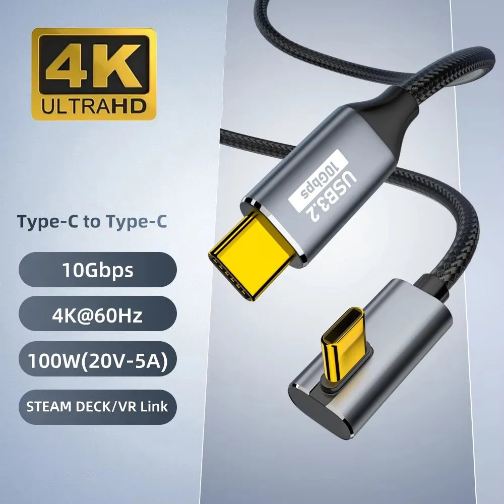 USB-C to USB-C PD 100W Cable | 10Gbps 5A 4K 60Hz Fast Charge