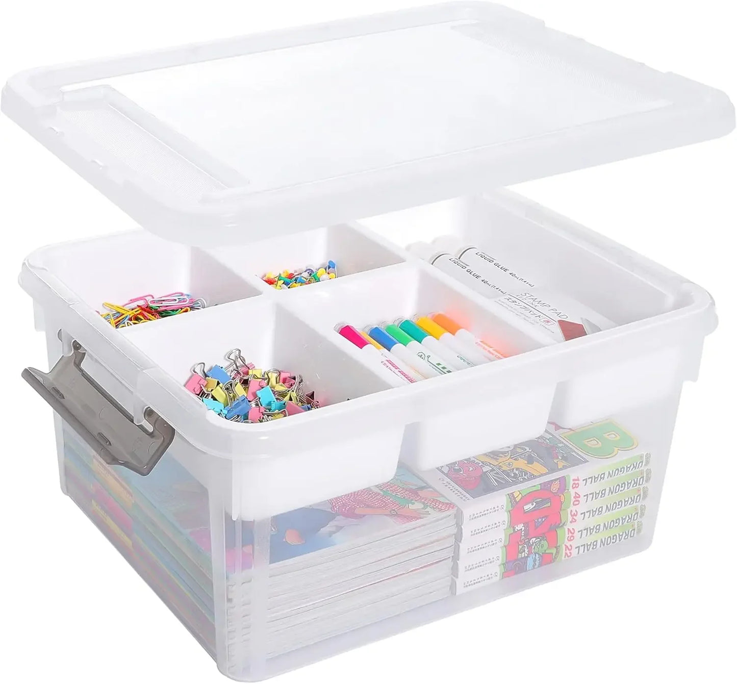 17 QT Clear Storage Box with 5 Removable Trays – Craft & Tool Peaceful Pleasures Health and Wellness United States