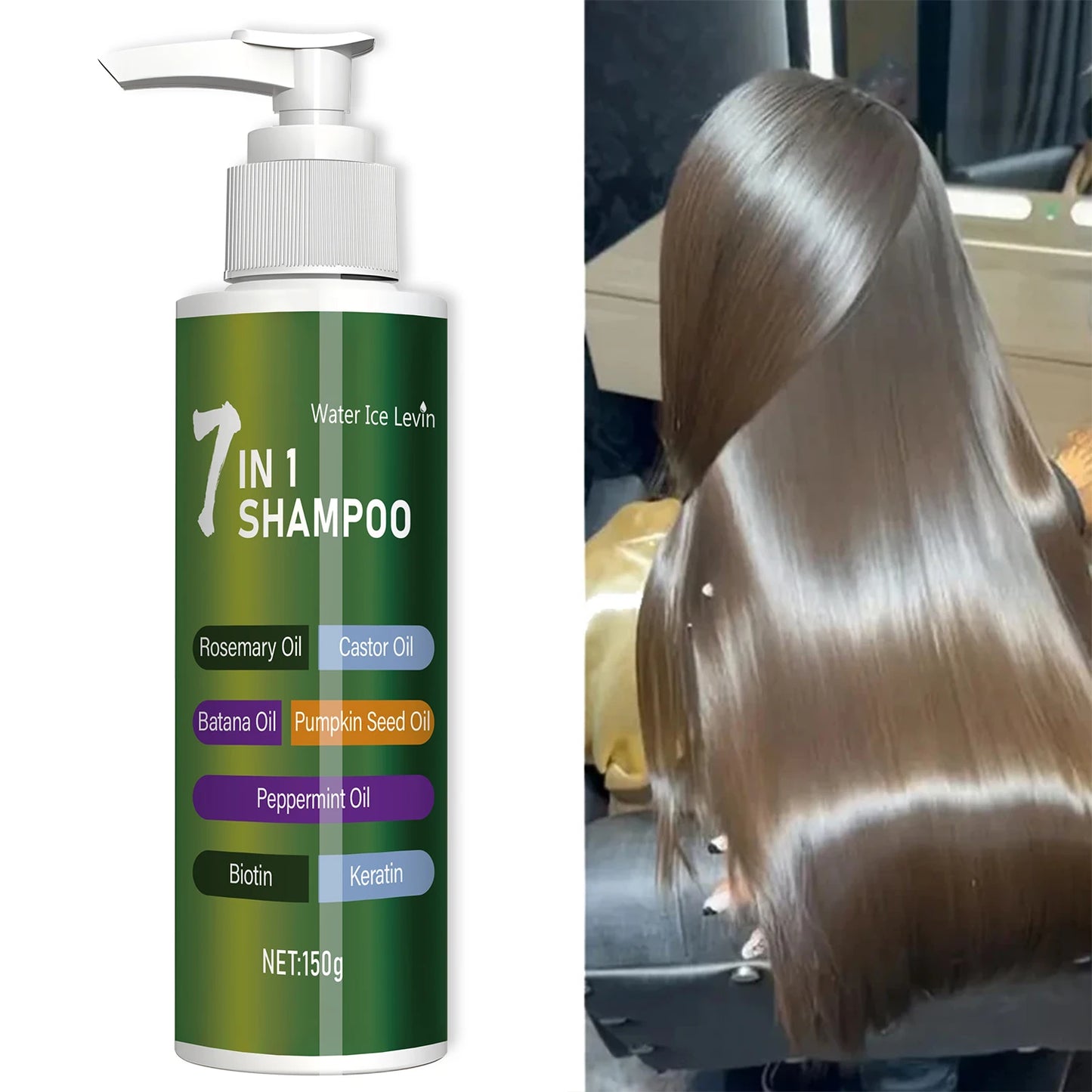 7-in-1 Shampoo, Rich in Rosemary, Batana, and Castor Oil, Gently Cleanses and Controls Oil, Provides Moisturizing and Hydrating Benefits, Prevents Hair from Becoming Tangled, Suitable for All Hair Types Peaceful Pleasures Health and Wellness