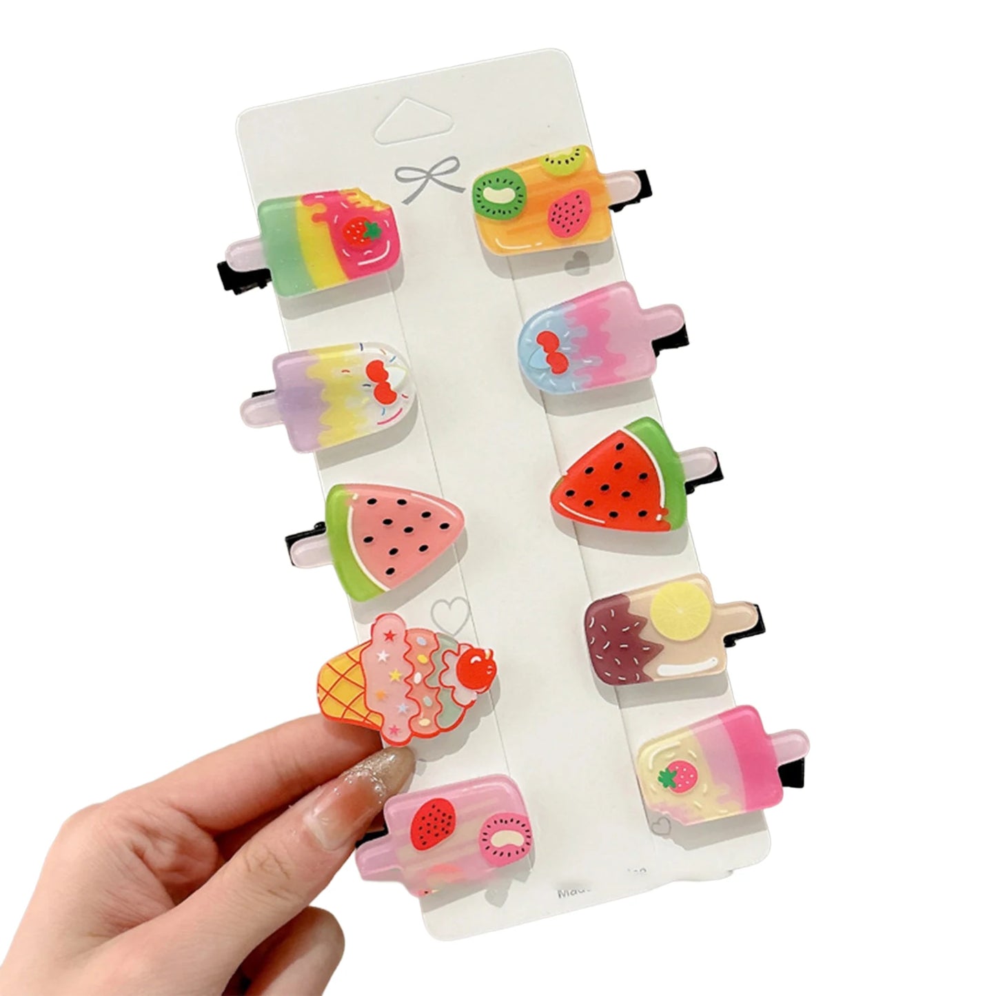 Women Barrettes with Cartoon Pattern Print Sturdy Comfortable to Wear Hair Pins for Daily Home Office Outdoor Peaceful Pleasures Health and Wellness A