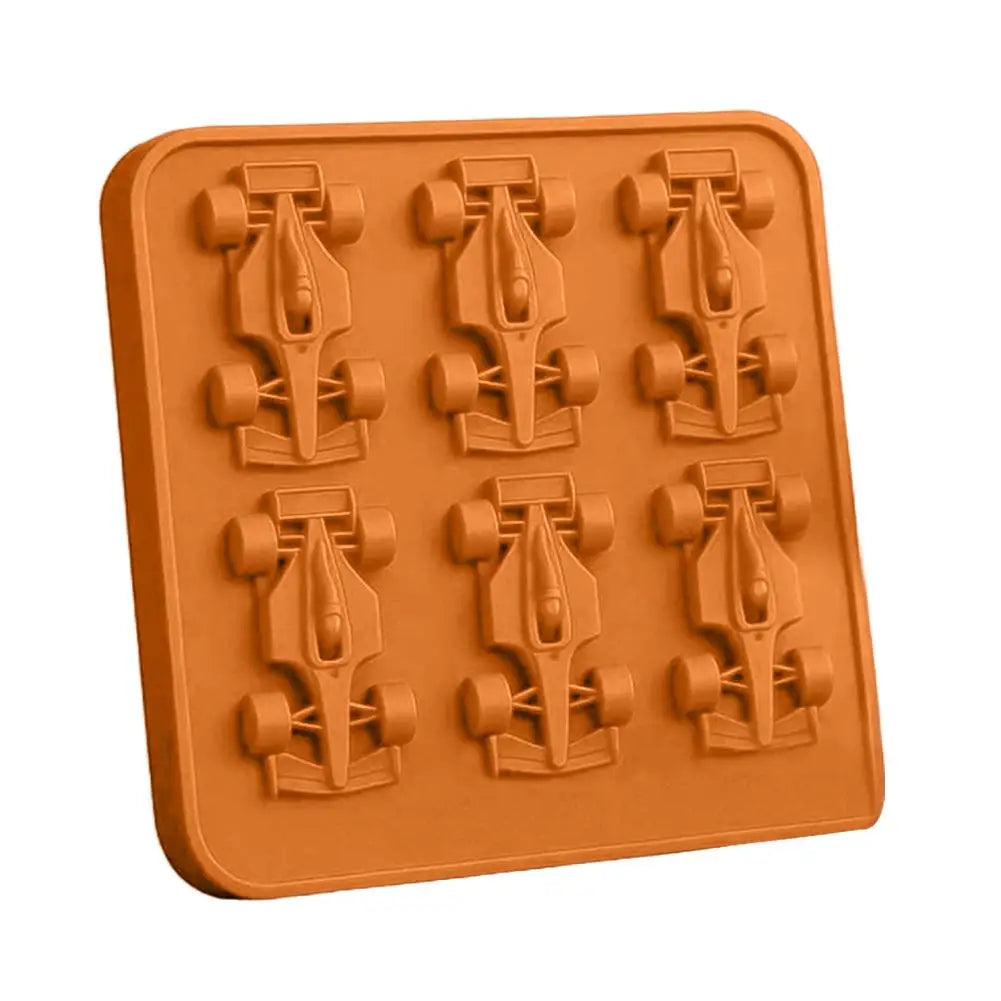 F1 Racing Car Ice Cube Tray | 6-Cavity 3D Silicone Mold
