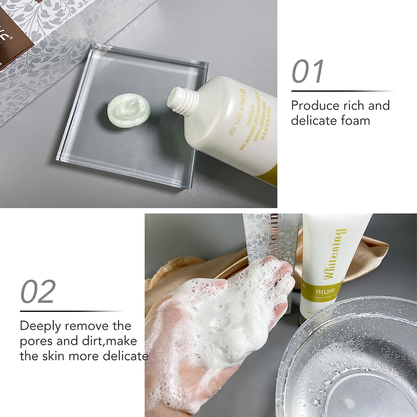 AILKE White Rose Whitening Facial Cleanser | Deep Cleanse 120g