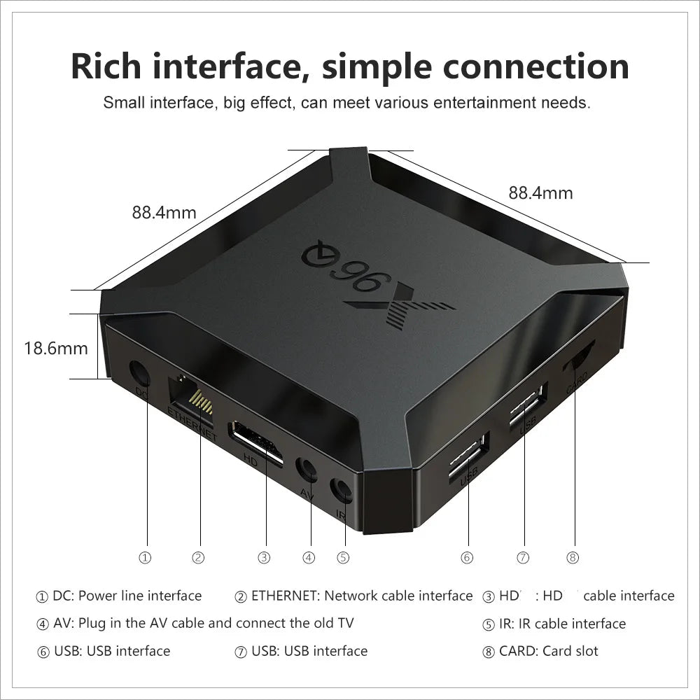 X96Q H313 Android10 TV Box 1/2GB RAM 8/16GB ROM 2.4G WiFi 100M LAN 4K UHD Smart Media Player Peaceful Pleasures Health and Wellness