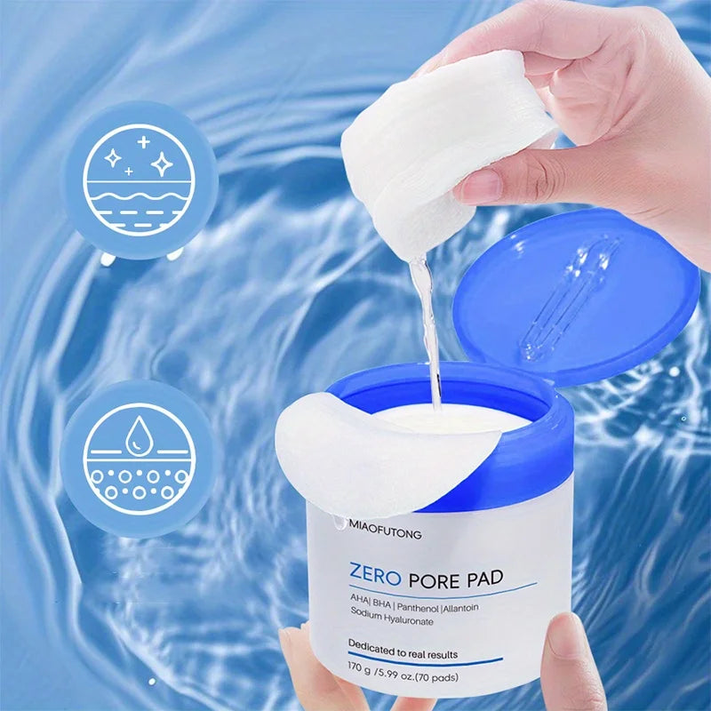 70-Pack Hyaluronic Acid Cotton Makeup Remover Pads