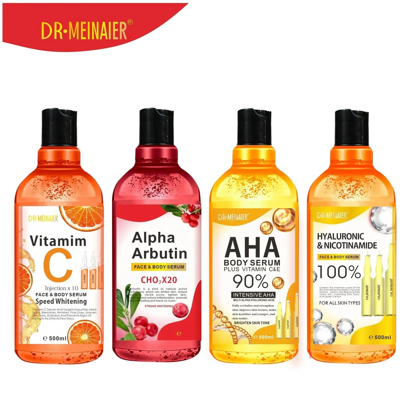 500ml Hyaluronic Acid Vitamin C & AHA Brightening Body Serum