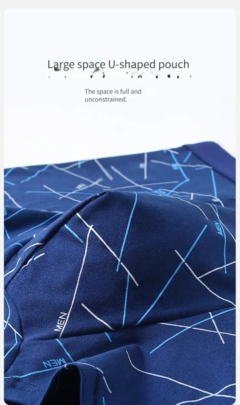 4 pieces of men's underwear: men's plain-cut boxers, youth-style mid-rise four-corner pants, large-sized boys' briefs, shorts Peaceful Pleasures Health and Wellness