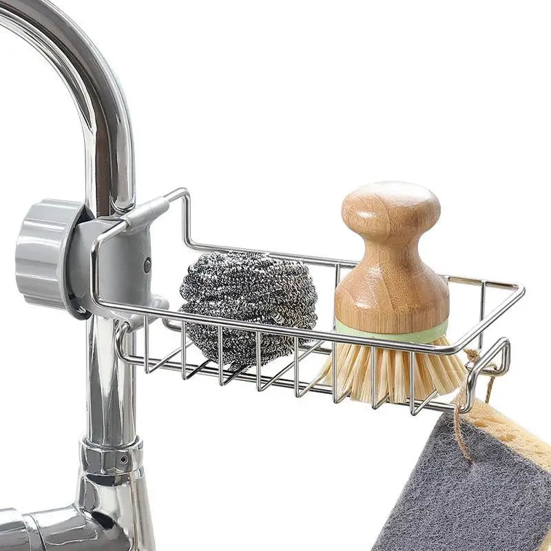 Stainless Steel Kitchen Sink Organizer Faucet Caddy | Soap Storage