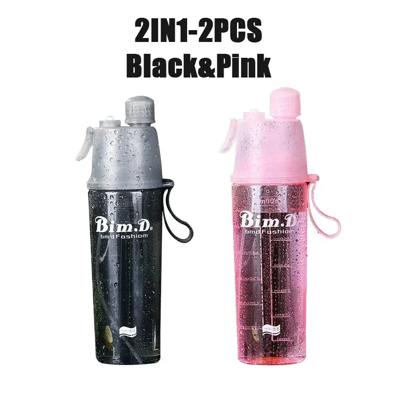 Cooling Mist Spray Water Bottle 600ml | Sports & Travel