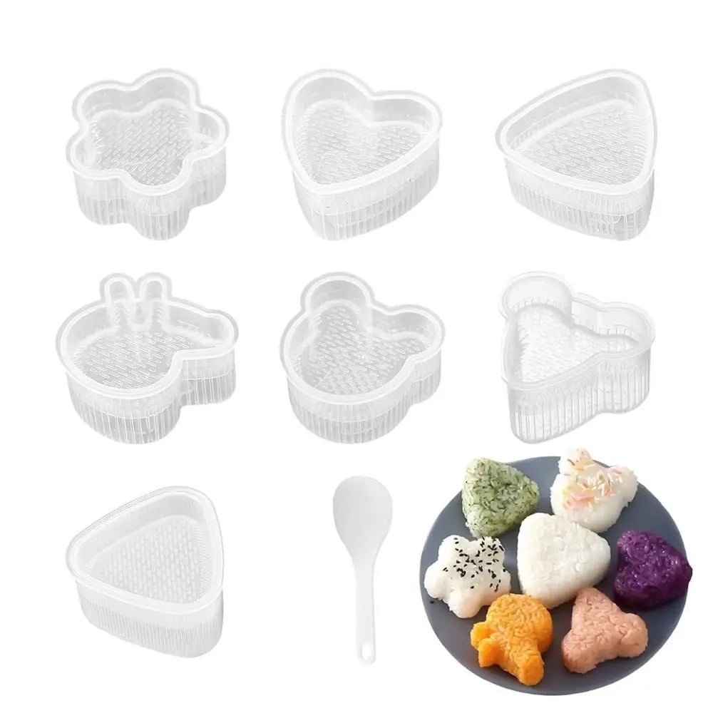 8-Piece Sushi Mold Kit – Rice Ball & Onigiri Press Maker