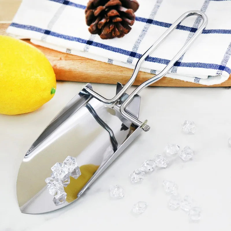 Stainless Steel Folding Ice Scoop – Multifunctional Bar & Kitchen Tool Peaceful Pleasures Health and Wellness