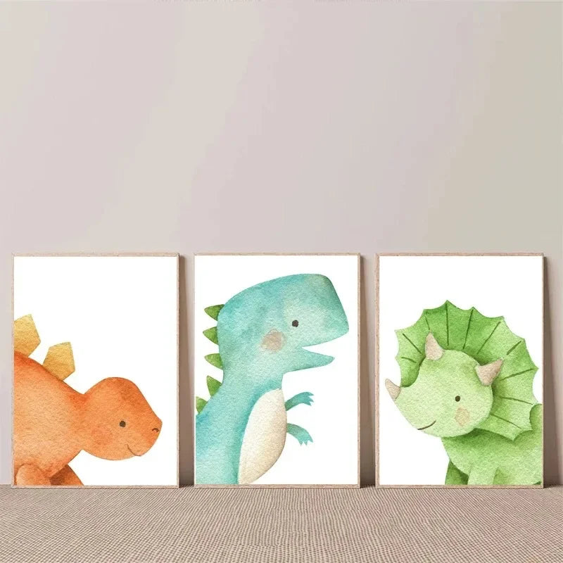 Dinosaur Nordic Canvas Wall Art Print | Modern Home Decor