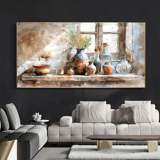 Vintage Wildflower Farmhouse Canvas Wall Art – Unframed Print Canvas Wall Art Peaceful Pleasures Health and Wellness ZLH4819 90x180cm No Frame