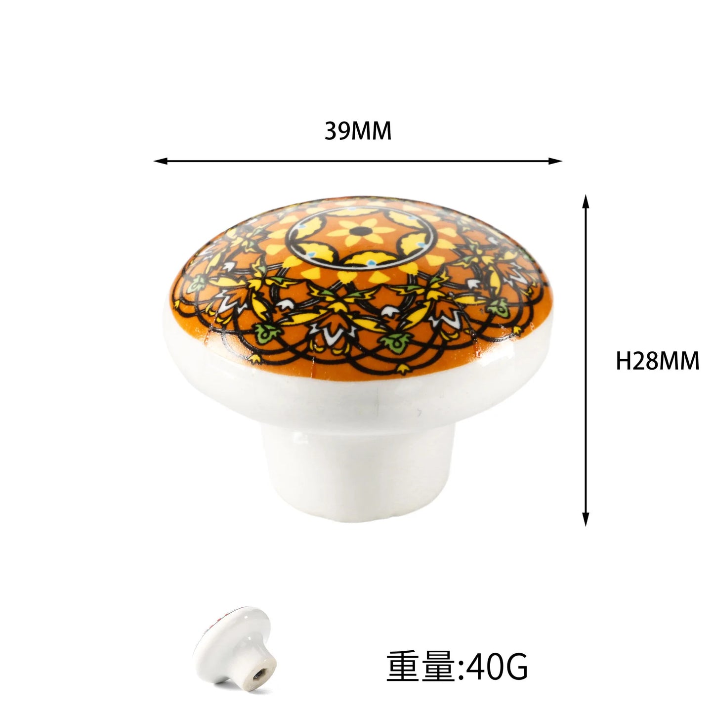 Bohemian Ceramic Cabinet Knob | Antique Finish Drawer Pull