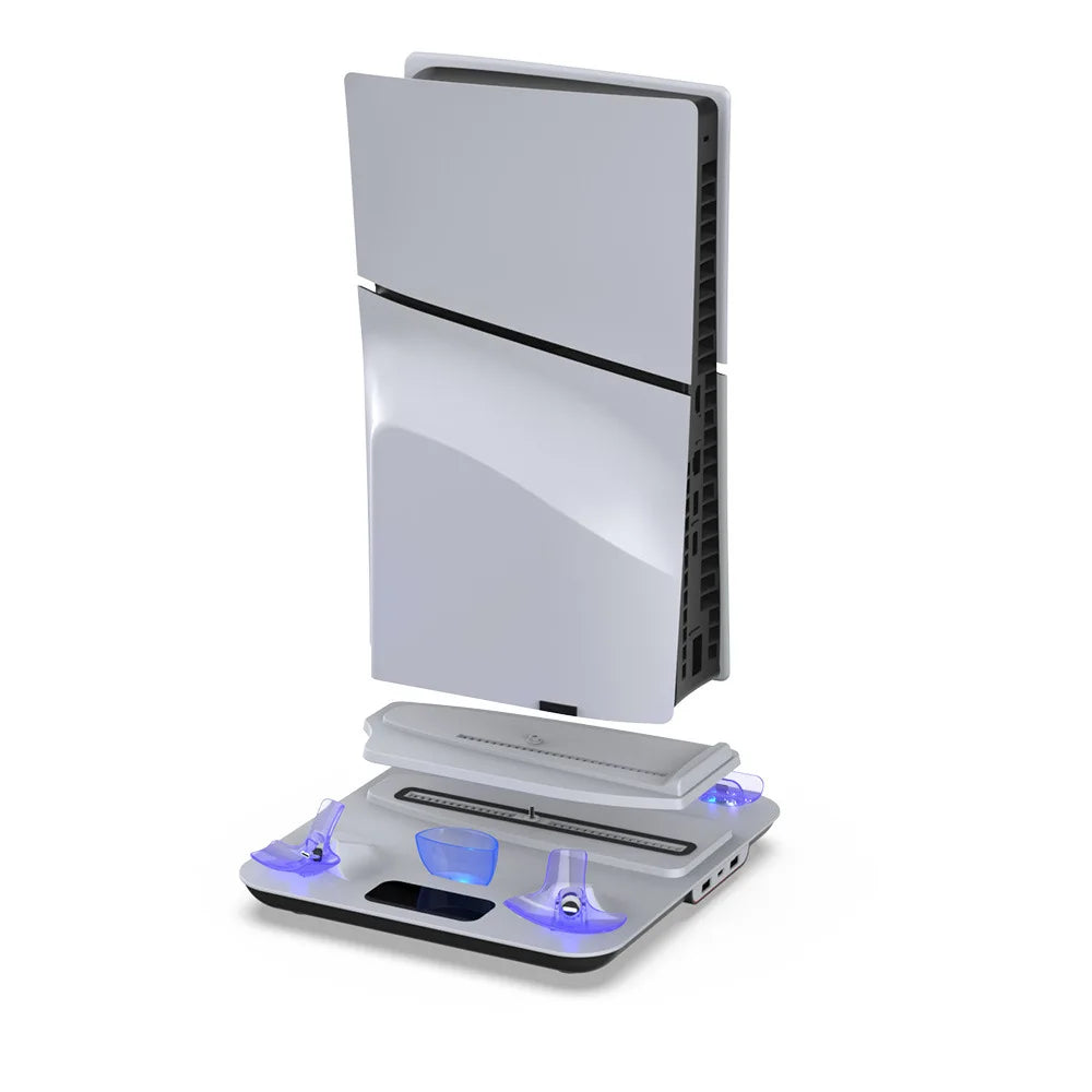 Multi-Function Cooling Base For PS5 Slim Console Multi-Functional Cooling Dock For Sony VR2 Grip Charger + Headset Hanger Peaceful Pleasures Health and Wellness