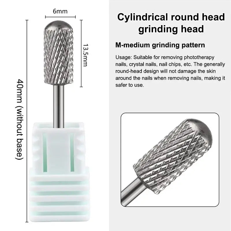1PCS Tungsten Steel Nail Drill Bit Rotate Burr Milling Nail Cutter Bits Electric Drill Machine For Manicure Pedicure Accessorie Peaceful Pleasures Health and Wellness M