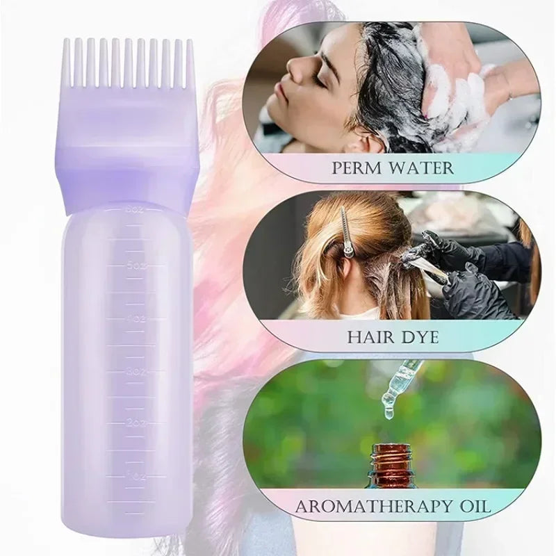 4 Colors Hair Dye Applicator Brush Bottles Dyeing Shampoo Bottle Oil Comb Hair Dye Bottle Applicator Hair Coloring Styling Tool Peaceful Pleasures Health and Wellness
