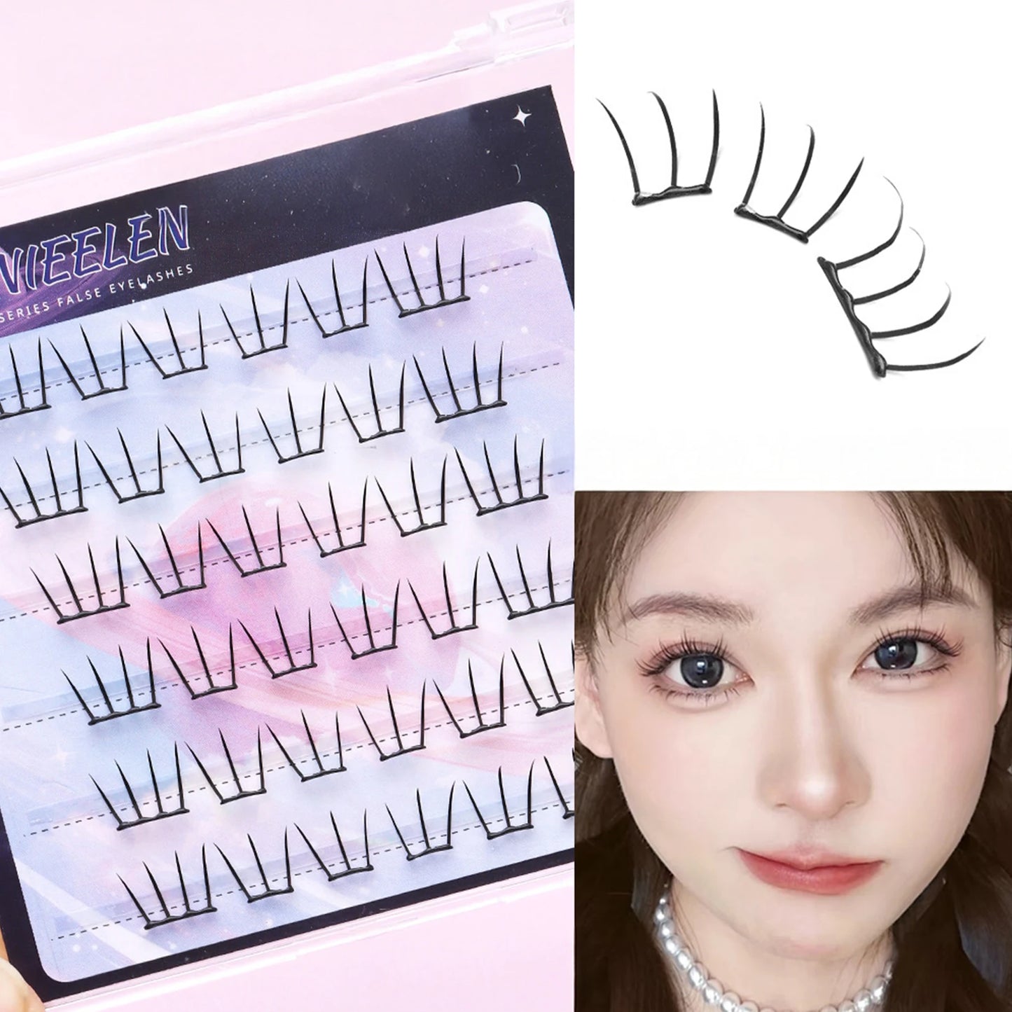 Korean Glue-Free False Eyelash Clusters | C Curl 10-12mm