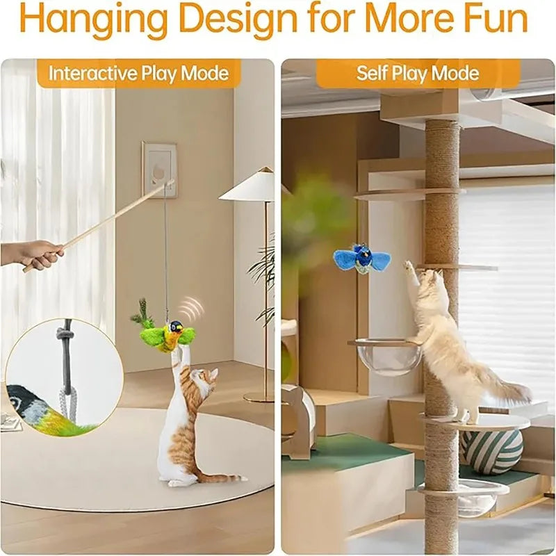 Interactive Bird Cat Toy with Catnip & Chirping Sound