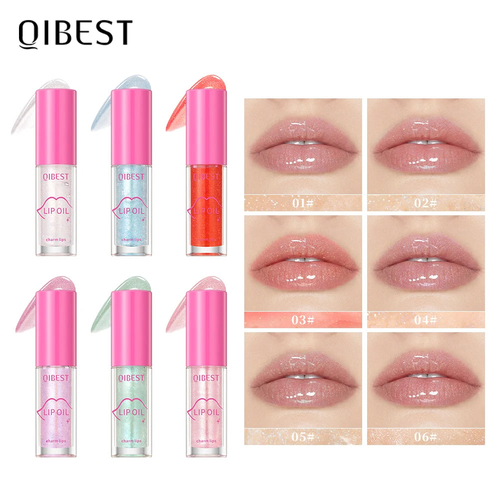 6-tone Moisturizing Lip gloss Brightening Oil Lip Gloss Transparent Glass Shiny Lip Balm Plumper Hydrating Lipgloss Cosmetics Peaceful Pleasures Health and Wellness