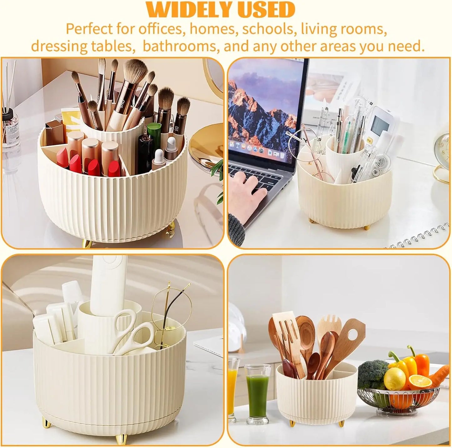 360° Rotating Makeup Organizer | Spinning Countertop Storage