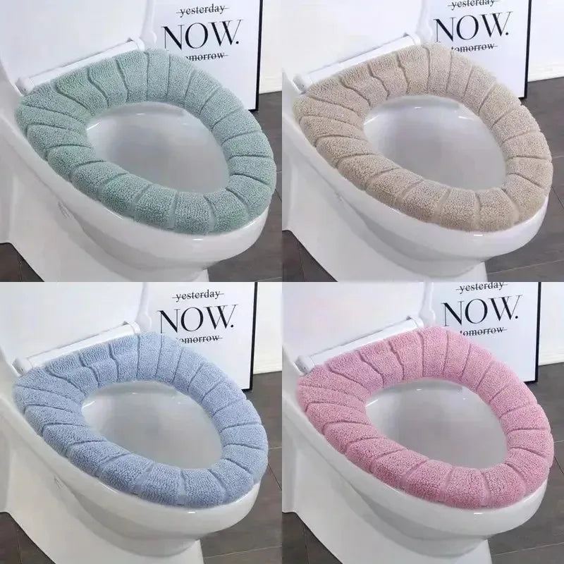 Plush Toilet Seat Cover Cushion – Warm Soft Pad 1/2/4 PCS