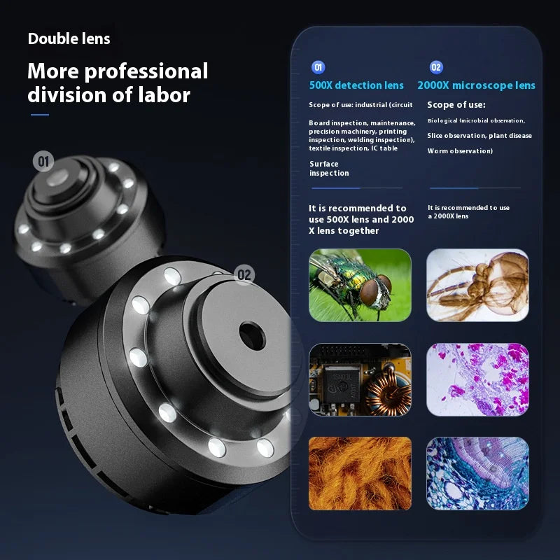 500W Pixel High-Definition Visual Wifi Digital Microscope Industrial Microscope Portable Electron Microscope Peaceful Pleasures Health and Wellness