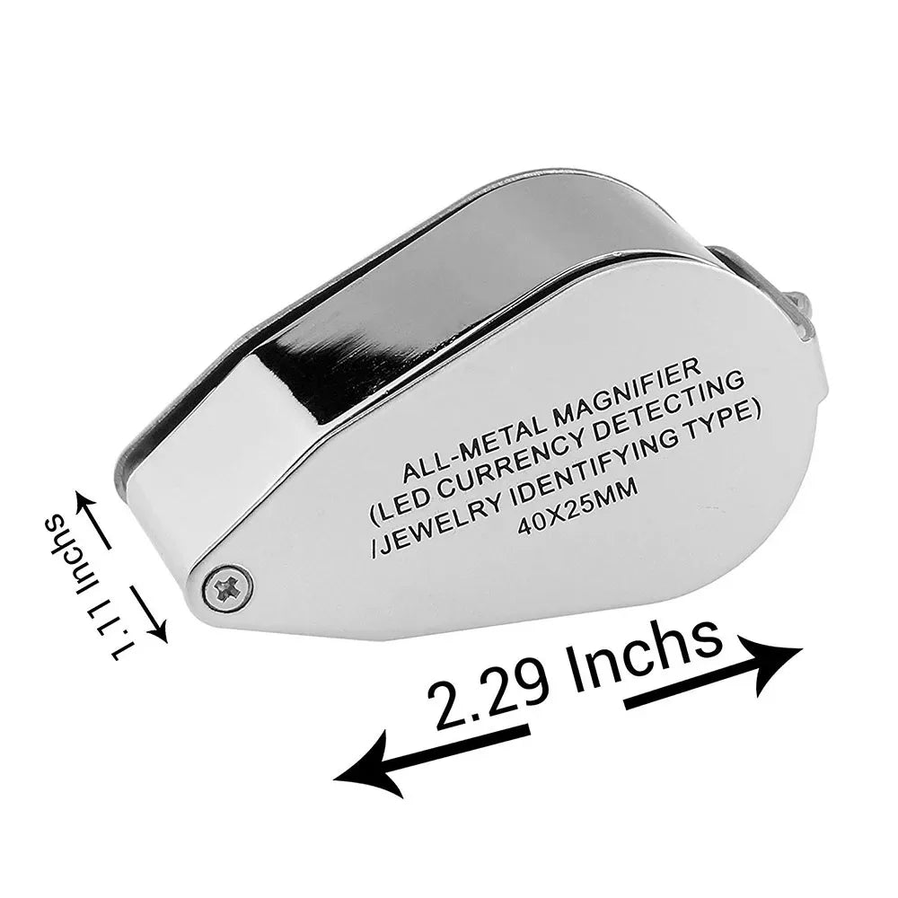 40X LED UV Illuminated Magnifier Loupe for Electronics Repair Soldering Jewelry Making with Optical Glass Lens Metal Frame Peaceful Pleasures Health and Wellness