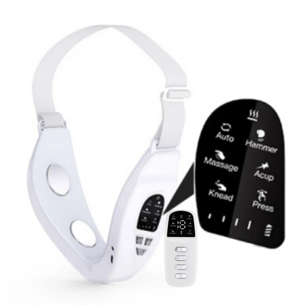 V-Face Lifting Beauty Device Electric Double Chin Removal Facial Massager with Heat V-line Tape for Women and Men Skincare Tool Peaceful Pleasures Health and Wellness