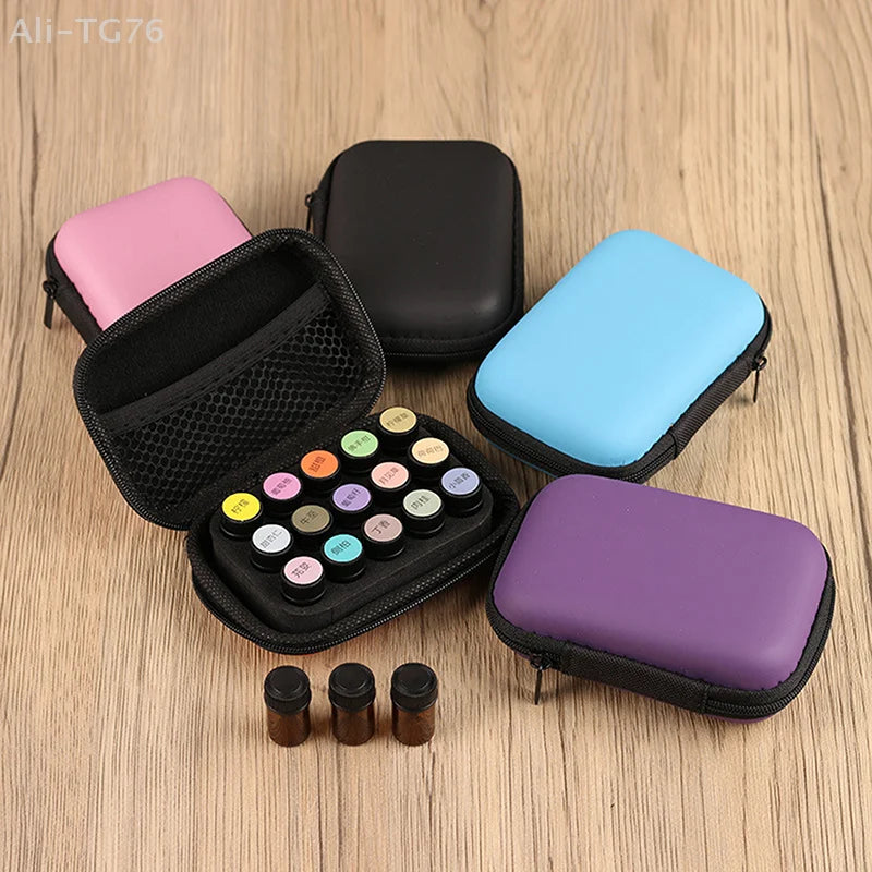 15-Slot Portable Essential Oil Case & Roller Bottle Organizer