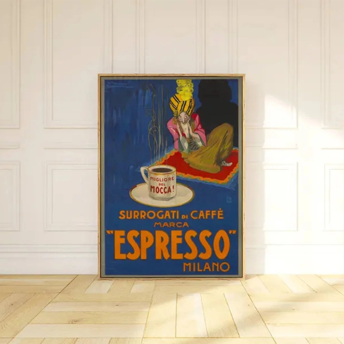 Retro Italian Espresso Canvas Wall Art | Vintage Coffee Poster