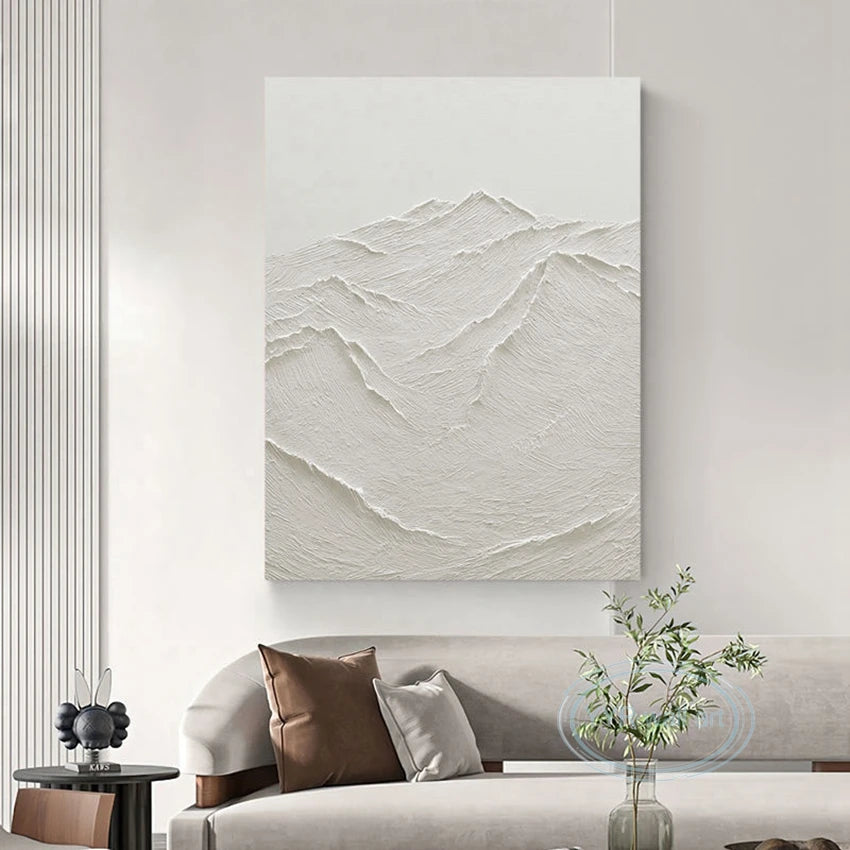 Minimalist Advanced Handmade Abstract Oil Painting, Black and White Texture, Wall Art, Canvas Decoration, Living Room Poster, Be Peaceful Pleasures Health and Wellness