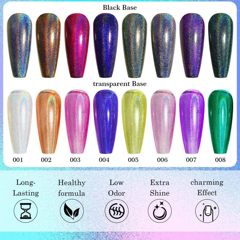 Holographic Nail Polish 7ml – Multichrome Rainbow Glitter Lacquer