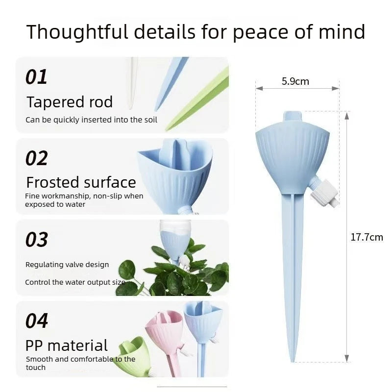 Self-Watering Globes for Plants – 3-Pack Adjustable Drip Irrigation Bulbs with Stakes