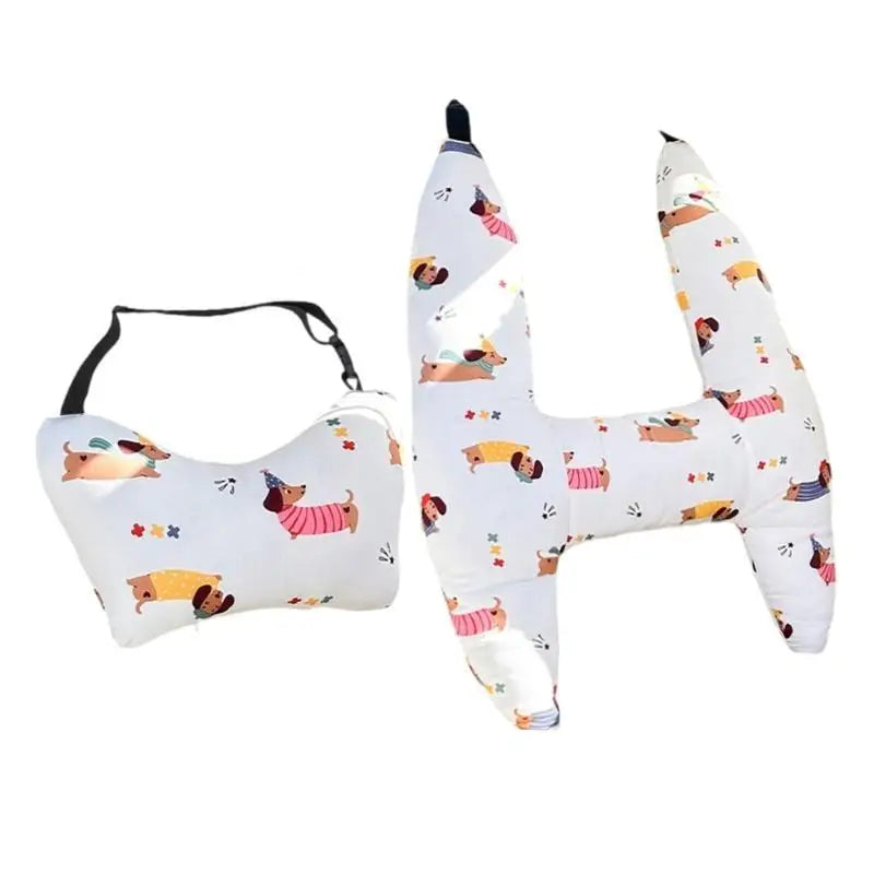 Kids H-Shaped Car Travel Pillow – Neck & Head Support