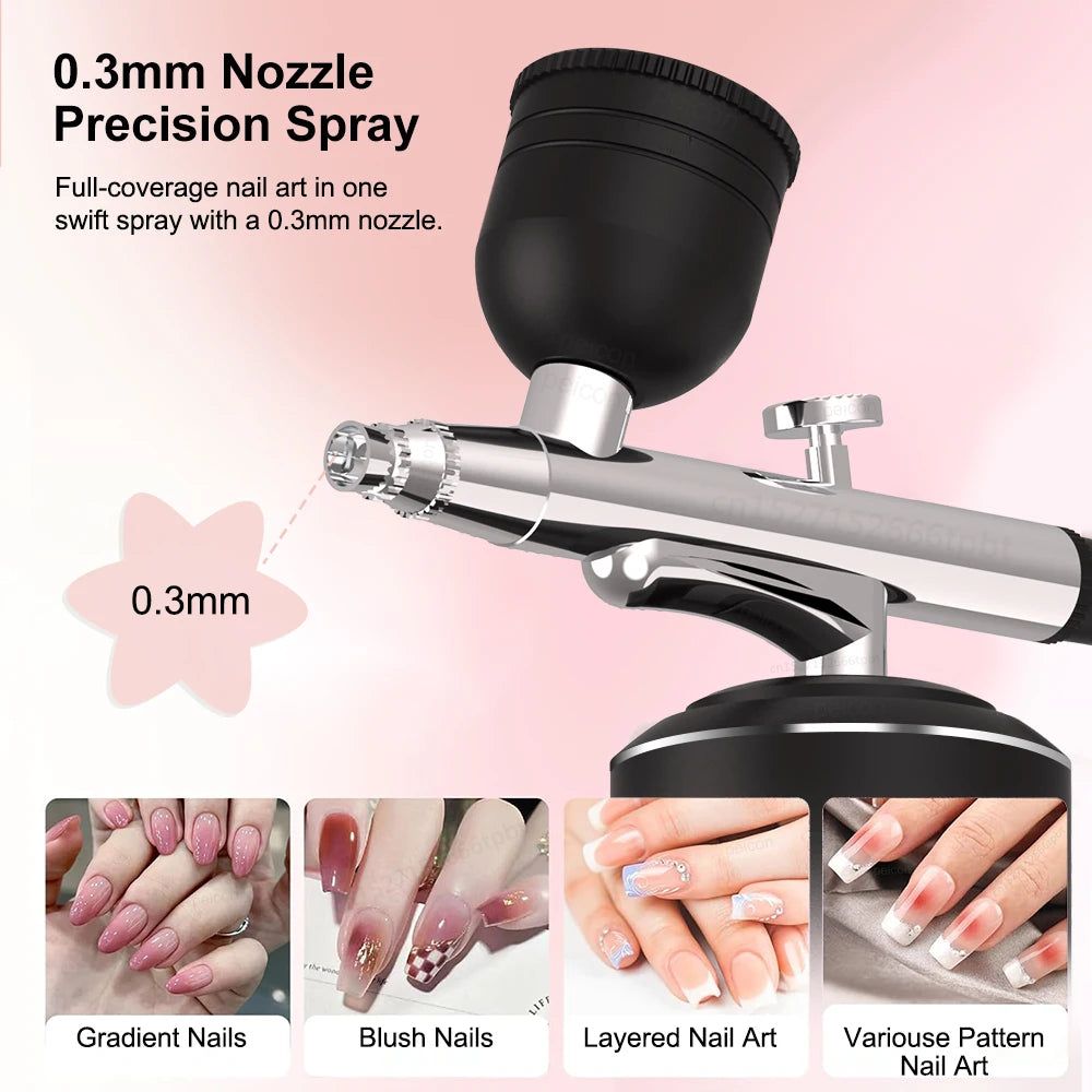 Airbrush with Compressor Paint Spray Gun Portable Airbrush Painting Mini Spray Gun for Paint Model Airbrush Kit with Compressor Peaceful Pleasures Health and Wellness