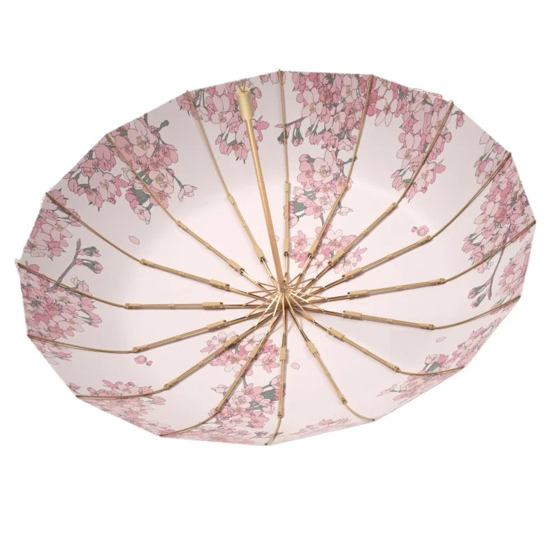 1pc Fresh Style Dual-use Sun Umbrella Anti-UV Sunscreen Rainproof Portable Sunshade Parasol Peaceful Pleasures Health and Wellness