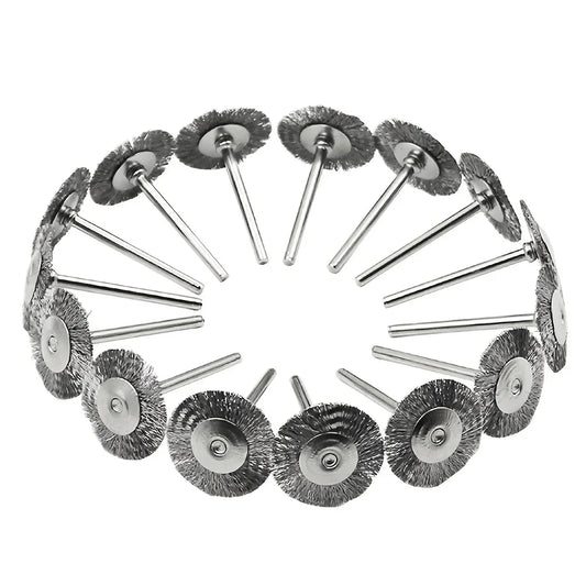 10-Pc T-Shape Steel Wire Brush Wheel Set – 1/8" Dremel Mandrel Rotary Tool Brush Set Peaceful Pleasures Health and Wellness Default Title