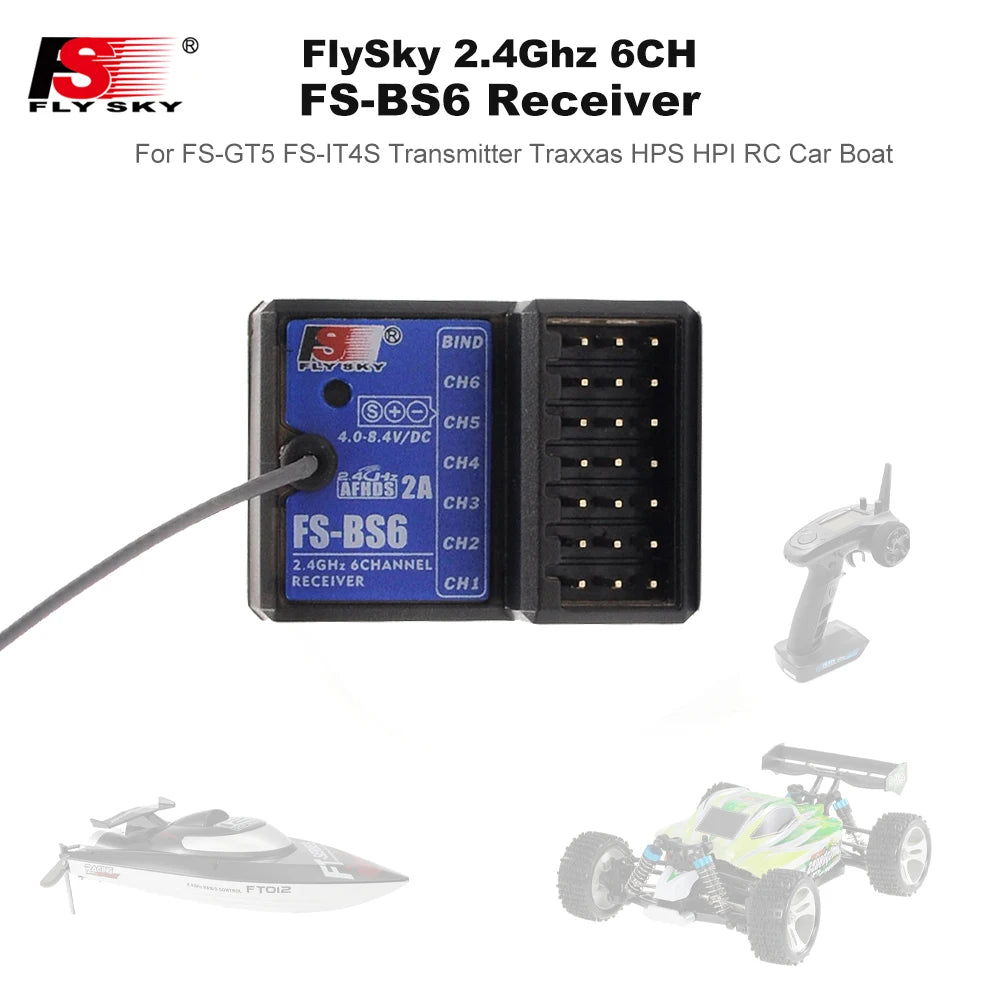 FlySky FS-BS6 2.4GHz 6CH AFHDS2A Receiver for RC Car & Boat